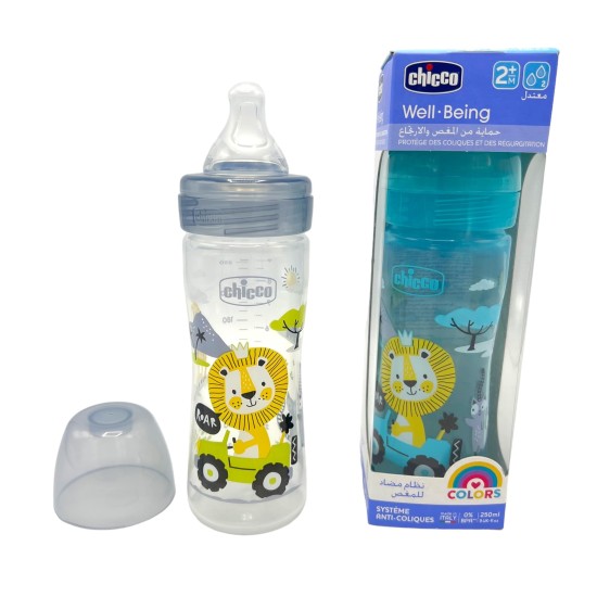 BIBERON CHICCO EN PLASTIQUE WELL BEING 250ML