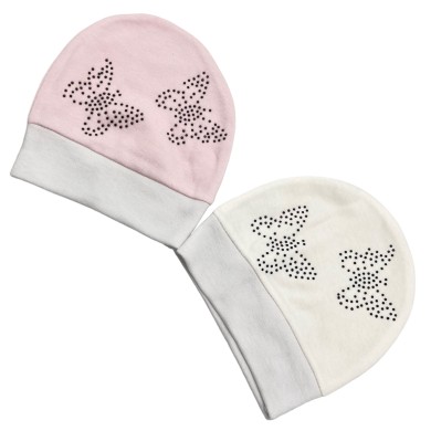 BONNET BEBE EN COTON PAPILLION NB13