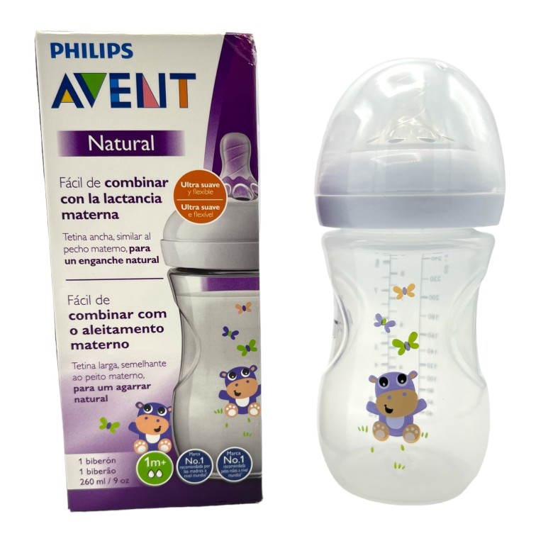 BIBERON AVENT NATURAL EN PLASTIC CCLM 260ML