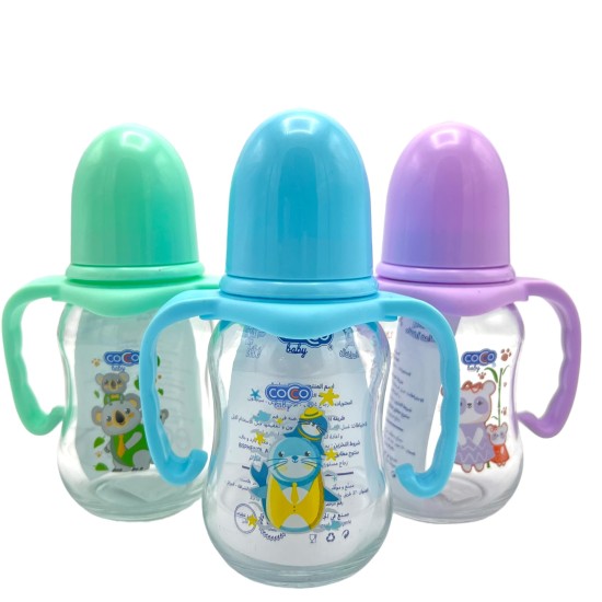 BIBERON EN VERRE AVEC BRAS 120ML COCCO CBA-2318